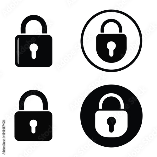 Modern Lock Icon Pack – Digital and Physical Locks

