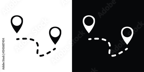 Route icon collection. line stroke icon. EPS 10