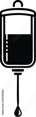 Intravenous therapy bag illustration depicting medical treatment, IV fluids and patient care