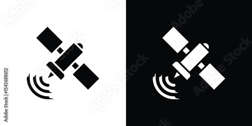 Satellite icon collection. line stroke icon. EPS 10