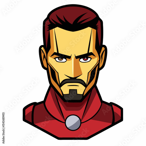 Cartoon illustration of an angry man in a red shirt and mask
