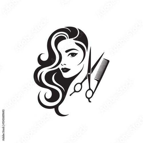 Unique hair salon logo Modern and minimalist vector and abstract logo