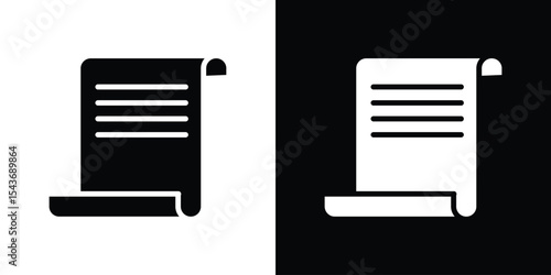 Scroll papyrus paper icon collection. line stroke icon. EPS 10