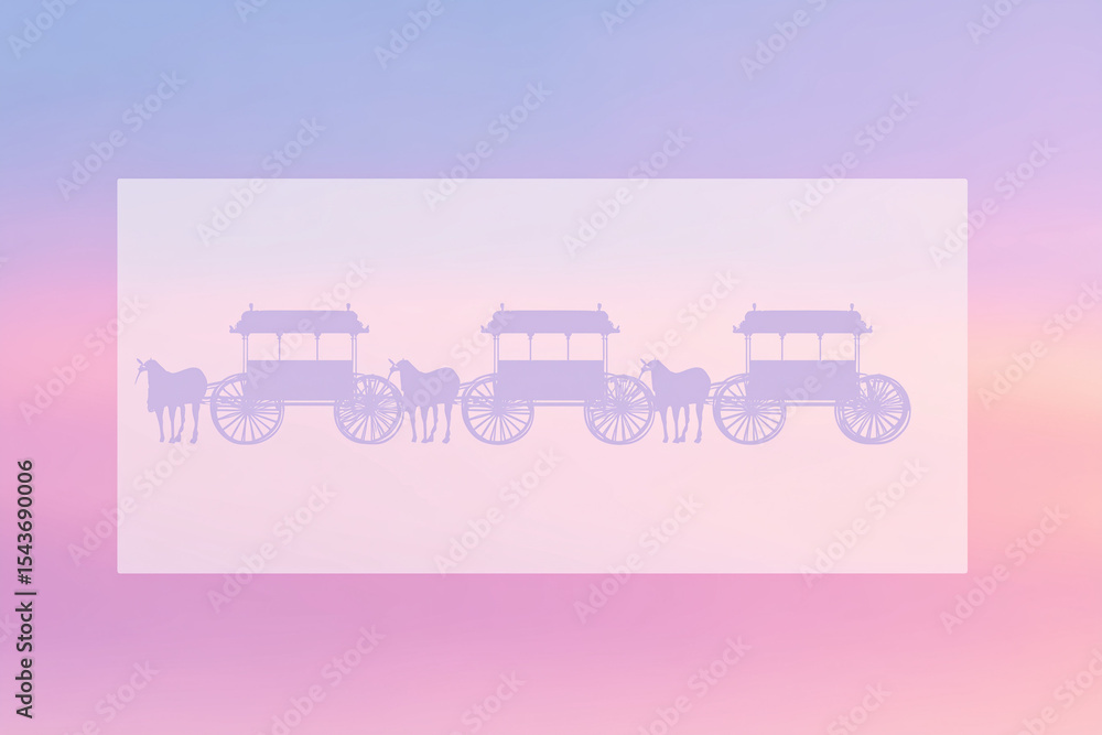 Fototapeta premium Clean vector of Rath silhouettes on pastel background with large blank center space. 