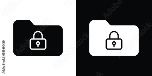 Secret folder icon collection. line stroke icon. EPS 10