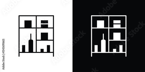 Shelves Storage icon collection. line stroke icon. EPS 10