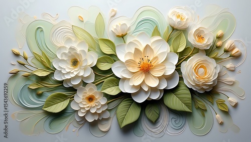 Elegant Paper Flowers A Delicate 3D Floral Arrangement