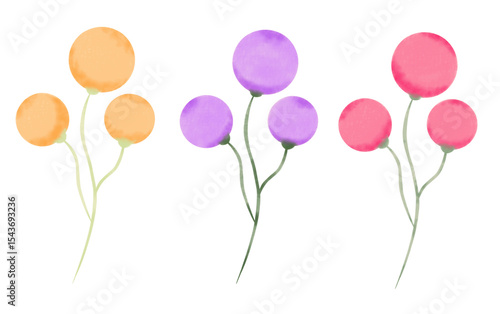bunch of flowers with any variation watercolor illustrations