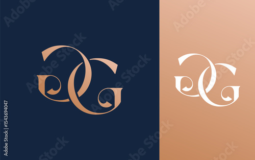 Initial letter GG logo design vector illustration for couple, wedding, and business
