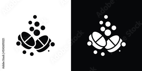 Soluble tablet icon collection. line stroke icon. EPS 10