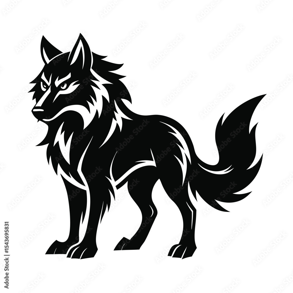 Wolf silhouette vector illustration Wolf silhouette vector illustration