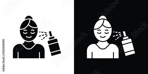 Spray on face icon collection. line stroke icon. EPS 10