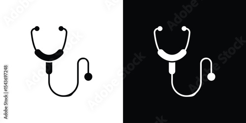 Stethoscope icon collection. line stroke icon. EPS 10