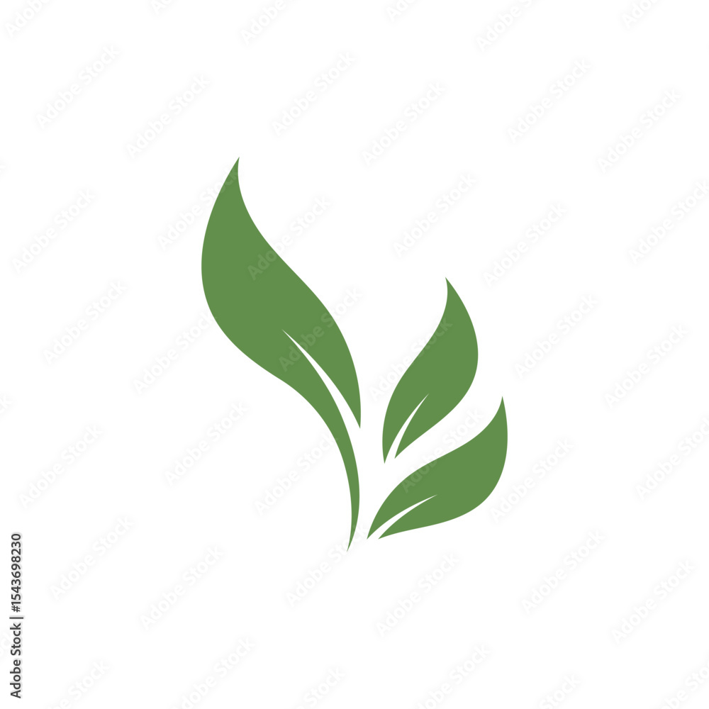 Fototapeta premium Green leaf logo icon