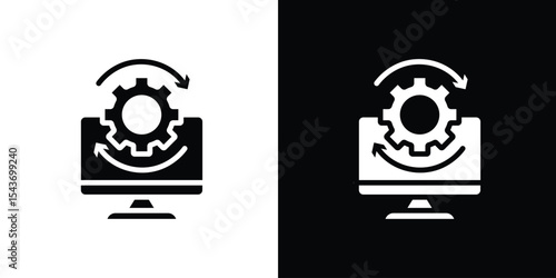 System update icon collection. line stroke icon. EPS 10