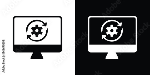 System update icon collection. line stroke icon. EPS 10