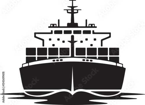 Ship Silhouette Vector Illustration for Transportation Design