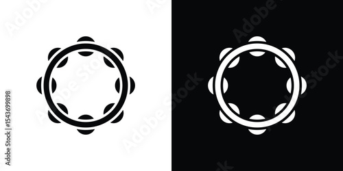 Tambourine icon collection. line stroke icon. EPS 10