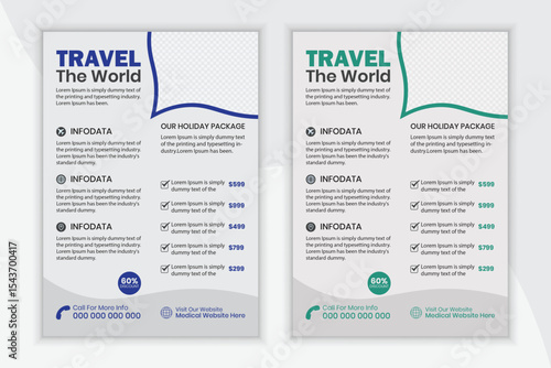Travel and tourism agency rack card or promotional trip dl flyer design