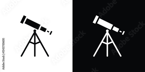Telescope icon collection. line stroke icon. EPS 10