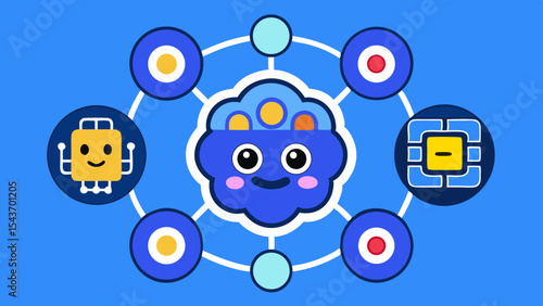 Quantum Multiverse Data Visual – Futuristic Neural Grid Vector Art.