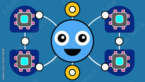 Quantum Multiverse Data Visual – Futuristic Neural Grid Vector Art.