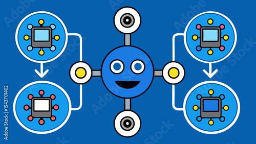 Quantum Multiverse Data Visual – Futuristic Neural Grid Vector Art.