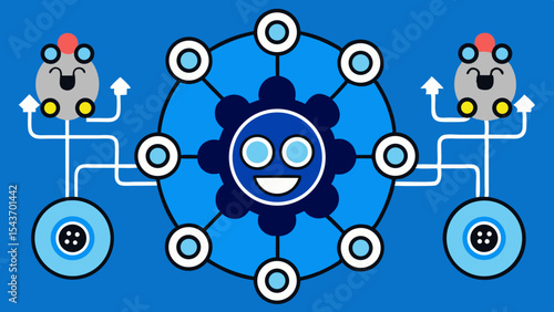 Quantum Multiverse Data Visual – Futuristic Neural Grid Vector Art.