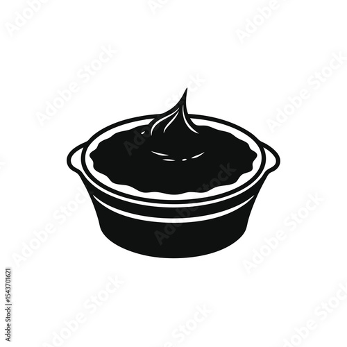 Potted dessert monochrome vector illustration design