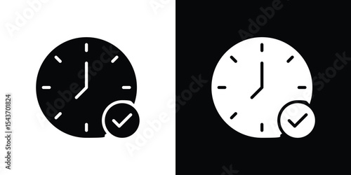 Time check icon collection. line stroke icon. EPS 10