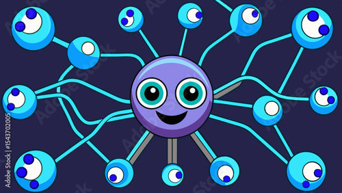 Quantum Multiverse Data Visual – Futuristic Neural Grid Vector Art.