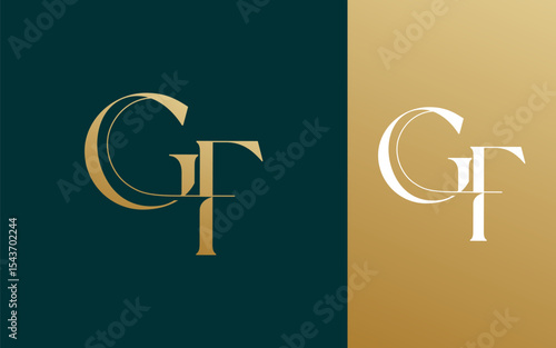 Initial letter GF FG logo design vector illustration for couple, wedding, and business