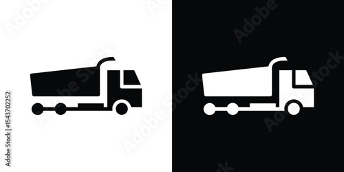 Tipper truck icon collection. line stroke icon. EPS 10