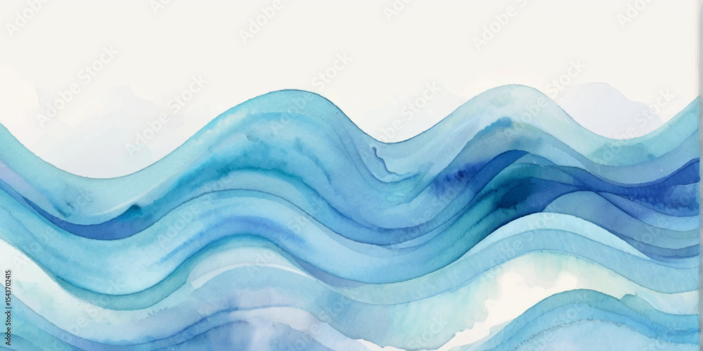 Fototapeta premium Sea water ocean wave vector background. Blue water ocean sea wave seamless background. Water ocean wave white and soft blue aqua, teal texture.