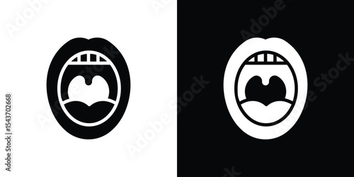 Tonsillitis icon collection. line stroke icon. EPS 10