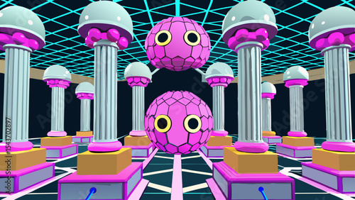 Quantum Multiverse Data Visual – Futuristic Neural Grid Vector Art.