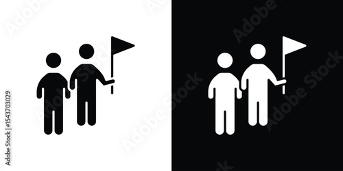 Tour guide people icon collection. line stroke icon. EPS 10