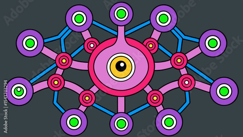 Quantum Multiverse Data Visual – Futuristic Neural Grid Vector Art.