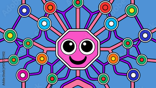 Quantum Multiverse Data Visual – Futuristic Neural Grid Vector Art.