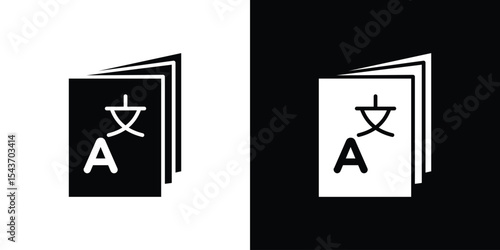 Translation icon collection. line stroke icon. EPS 10