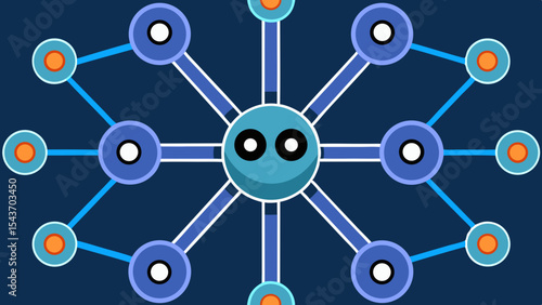 Quantum Multiverse Data Visual – Futuristic Neural Grid Vector Art.