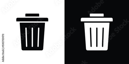 Trash Bin icon collection. line stroke icon. EPS 10