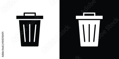Trash Bin icon collection. line stroke icon. EPS 10