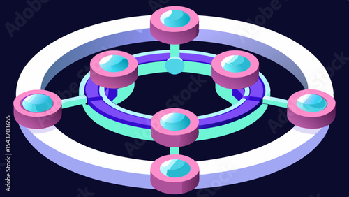 Quantum Multiverse Data Visual – Futuristic Neural Grid Vector Art.