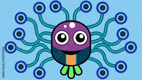 Quantum Multiverse Data Visual – Futuristic Neural Grid Vector Art.