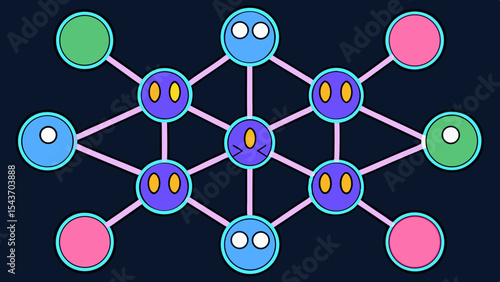 Quantum Multiverse Data Visual – Futuristic Neural Grid Vector Art.