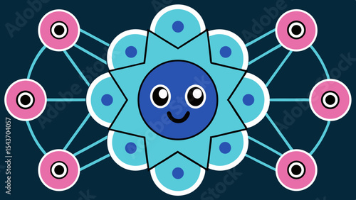 Quantum Multiverse Data Visual – Futuristic Neural Grid Vector Art.