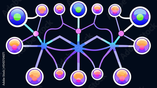 Quantum Multiverse Data Visual – Futuristic Neural Grid Vector Art.