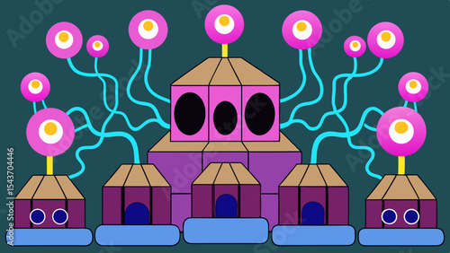 Quantum Multiverse Data Visual – Futuristic Neural Grid Vector Art.
