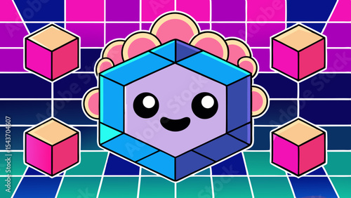 Quantum Multiverse Data Visual – Futuristic Neural Grid Vector Art.